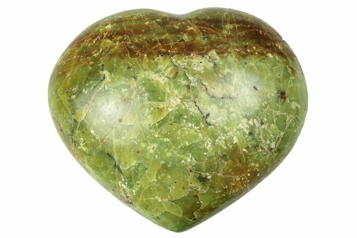Polished Green Pistachio Opal Heart - Madagascar #249542